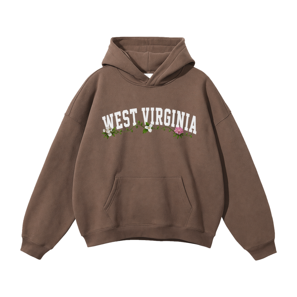 Collection 10 West Virginia Oversize Fleeced Hoodie - Brown front