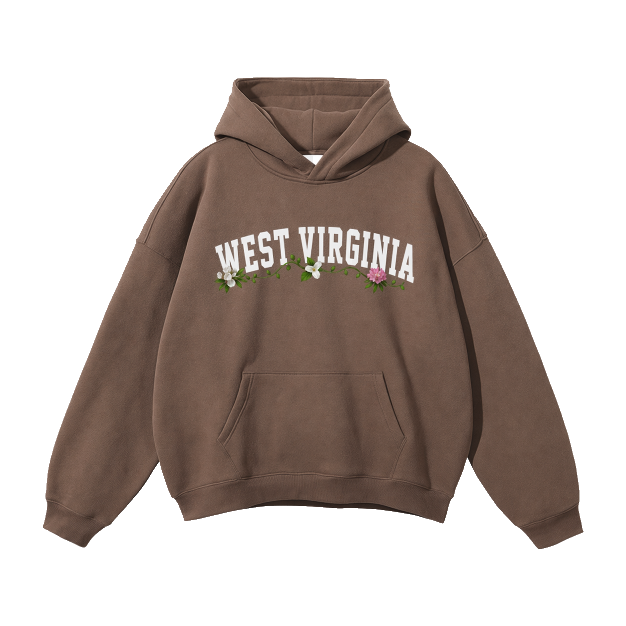 Collection 10 West Virginia Oversize Fleeced Hoodie - Brown front