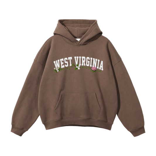 Collection 10 West Virginia Oversize Fleeced Hoodie - Brown front
