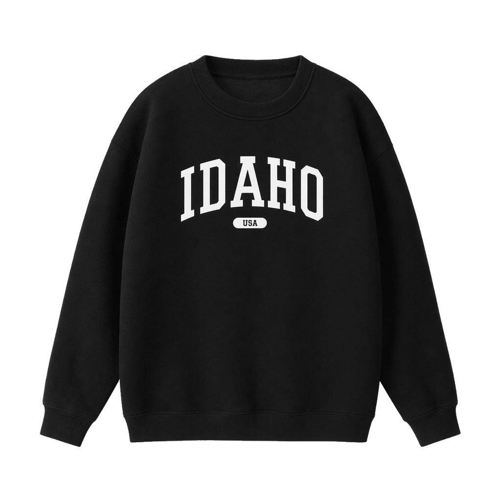 Collection 4 Idaho Essential Heavyweight Crewneck Sweatshirt - Black front