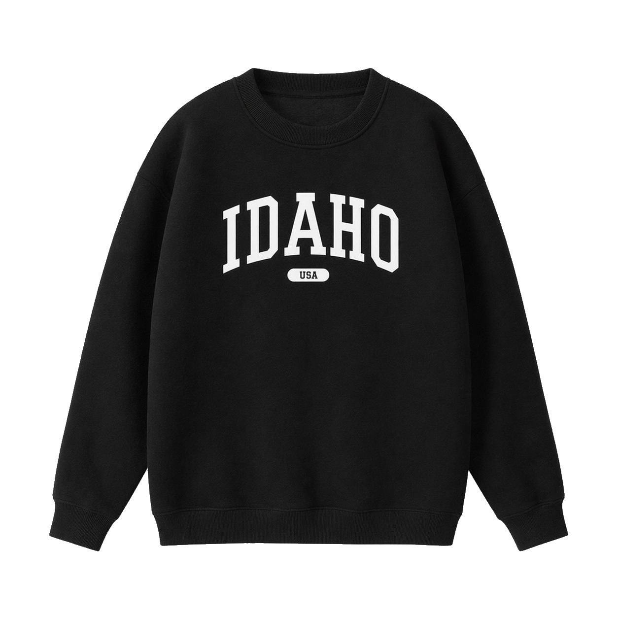 Collection 4 Idaho Essential Heavyweight Crewneck Sweatshirt - Black front