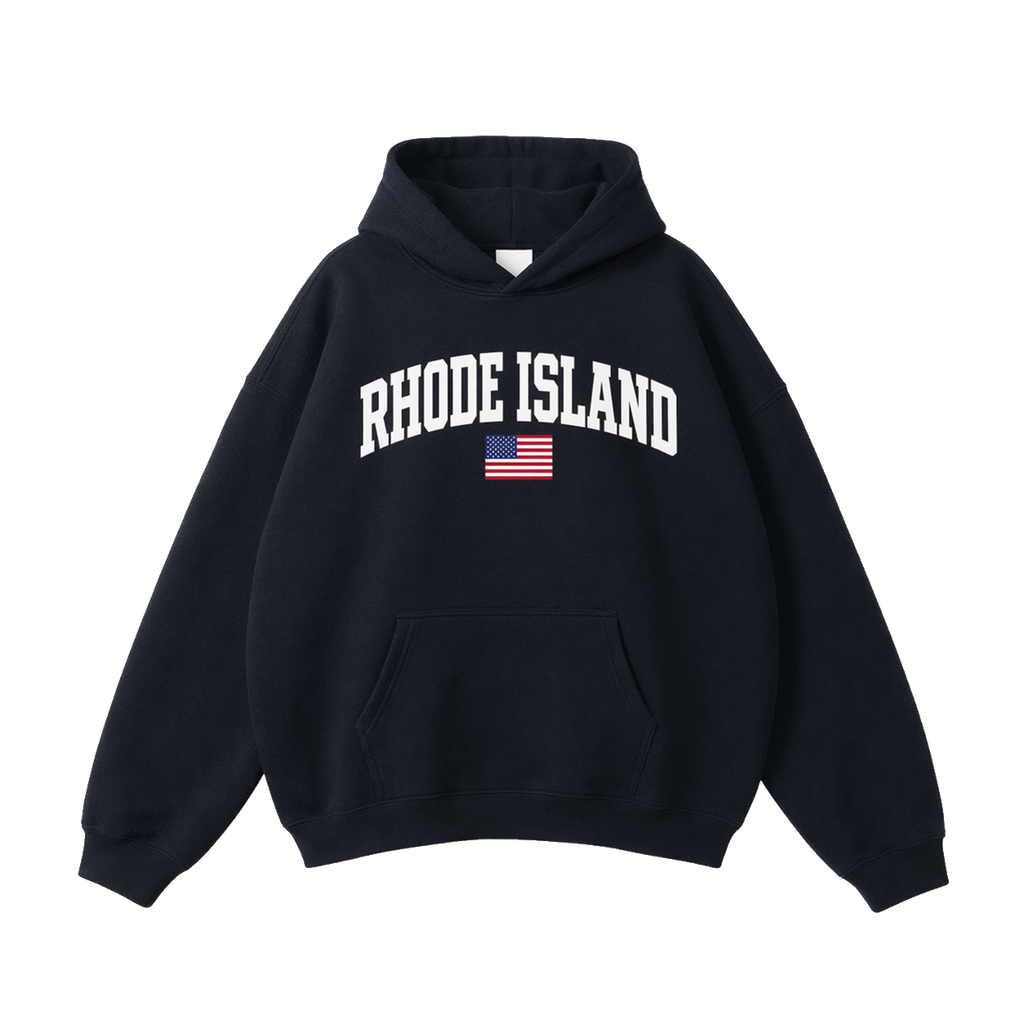 Collection 2 Rhode Island Oversize Fleeced Hoodie - Black front