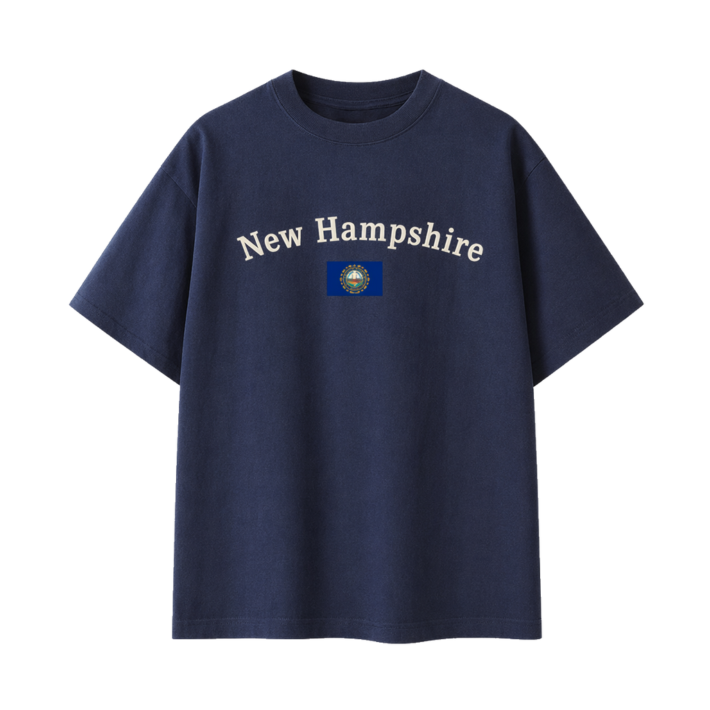 Collection 6 New Hampshire Essential Cotton T-Shirt - Navy Blue front