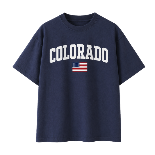 Collection 2 Colorado Essential Cotton T-Shirt - Navy Blue front