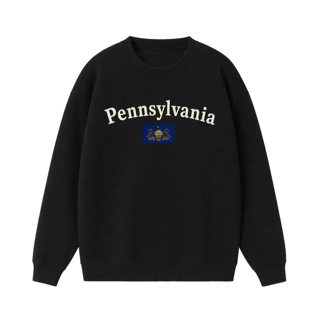 Collection 6 Pennsylvania Essential Heavyweight Crewneck Sweatshirt - Black front