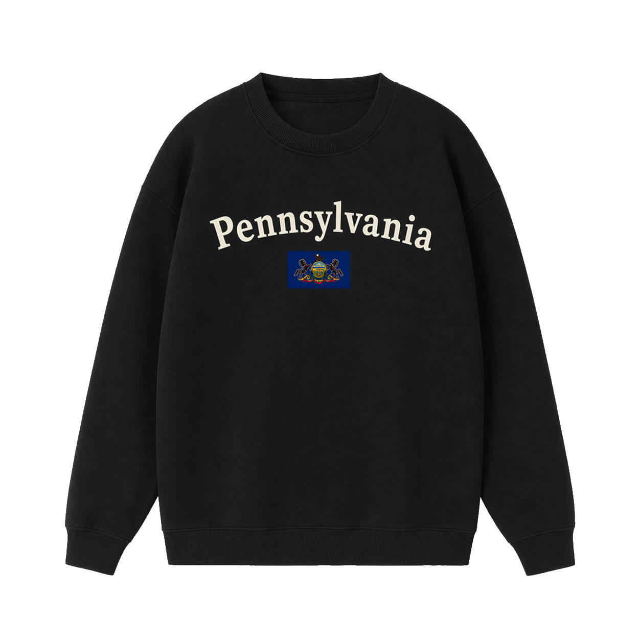 Collection 6 Pennsylvania Essential Heavyweight Crewneck Sweatshirt - Black front