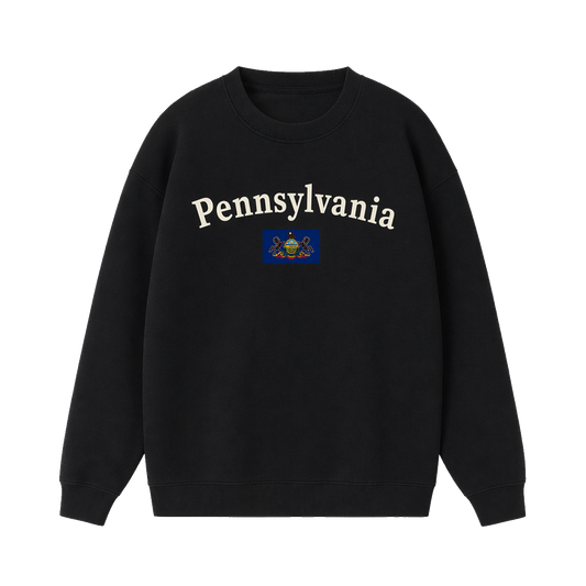Collection 6 Pennsylvania Essential Heavyweight Crewneck Sweatshirt - Black front