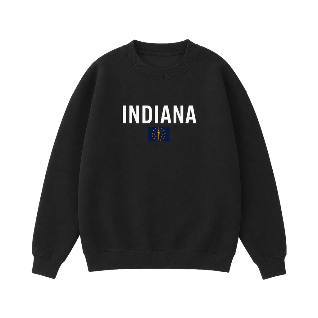 Collection 7 Indiana Essential Heavyweight Crewneck Sweatshirt - Black front