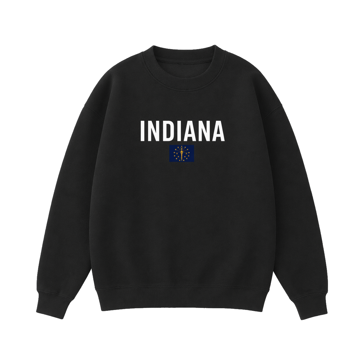 Collection 7 Indiana Essential Heavyweight Crewneck Sweatshirt - Black front