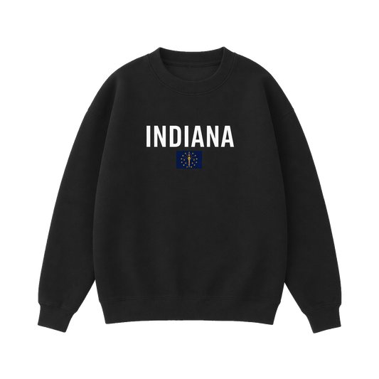 Collection 7 Indiana Essential Heavyweight Crewneck Sweatshirt - Black front