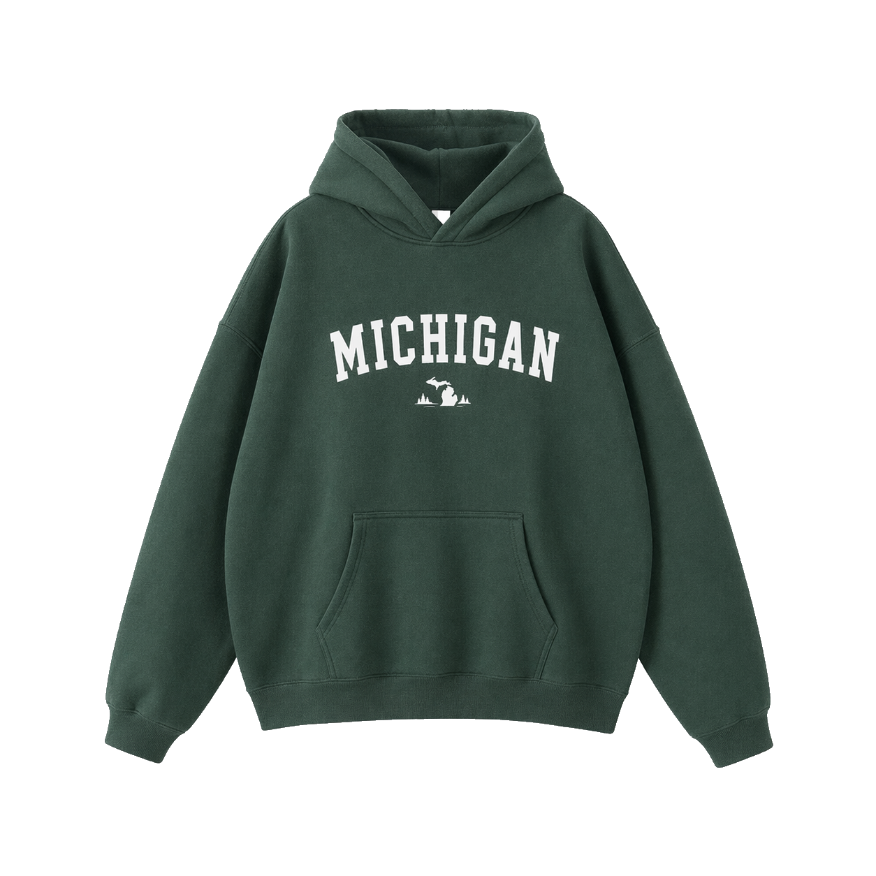 Collection 9 Michigan Oversize Fleeced Hoodie - Eden Green front