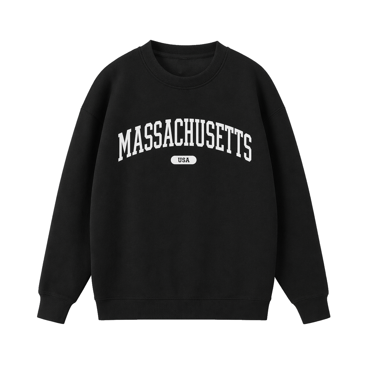 Collection 4 Massachusetts Essential Heavyweight Crewneck Sweatshirt - Black front