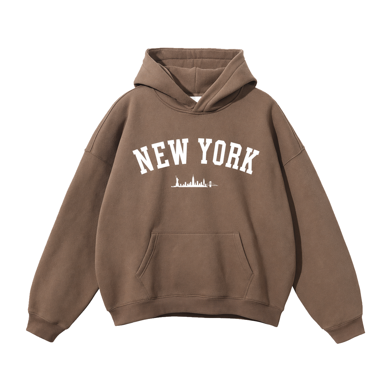 Collection 9 New York Oversize Fleeced Hoodie - Brown front