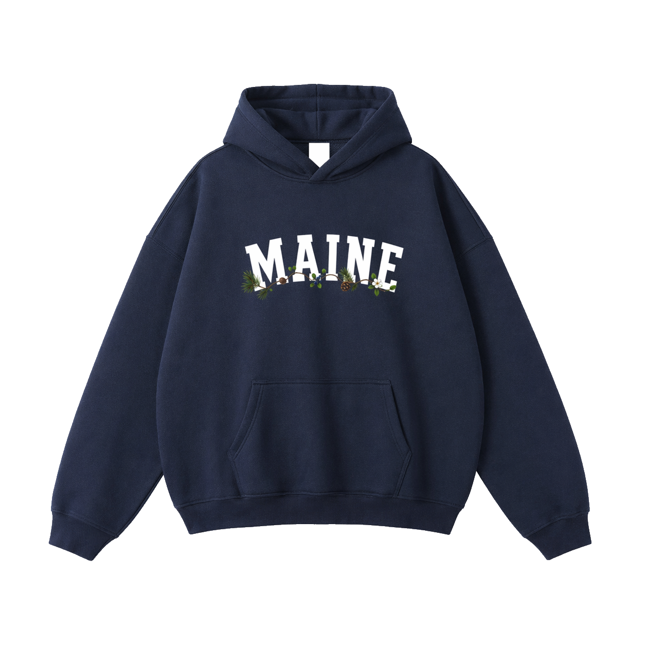 Collection 10 Maine Oversize Fleeced Hoodie - Navy Blue front