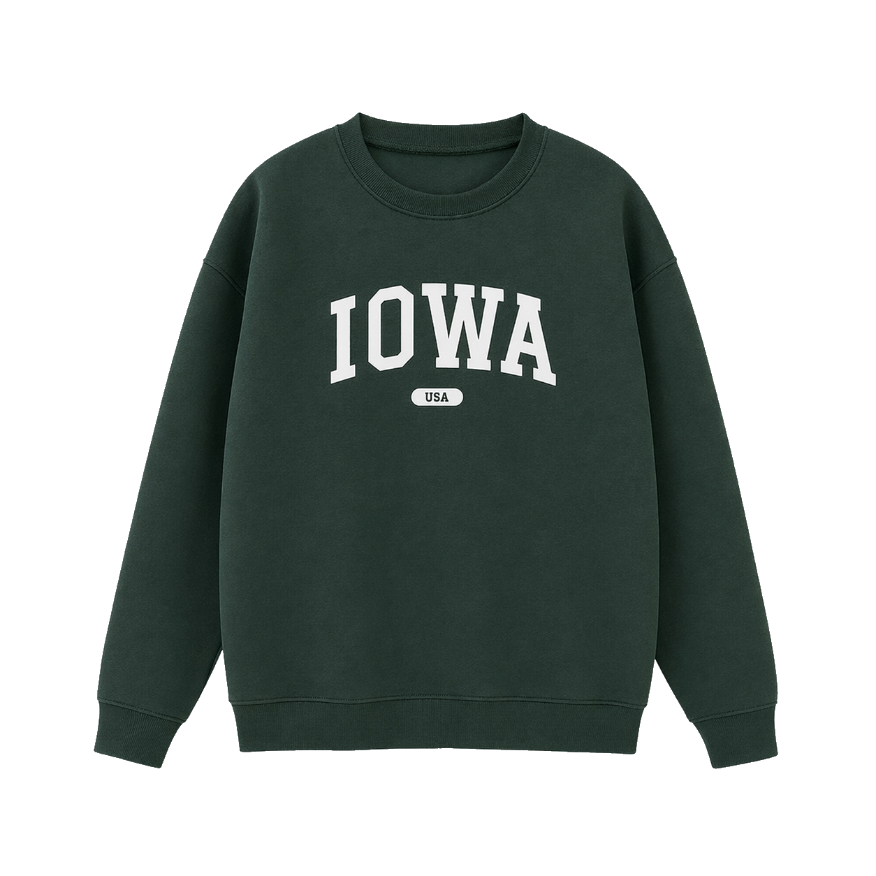 Collection 4 Iowa Essential Heavyweight Crewneck Sweatshirt - Dark Green front