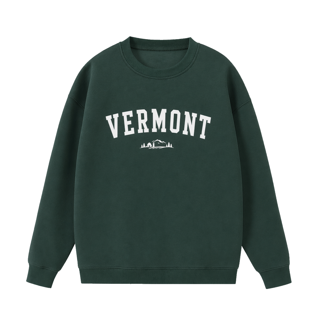 Collection 9 Vermont Essential Heavyweight Crewneck Sweatshirt - Dark Green front