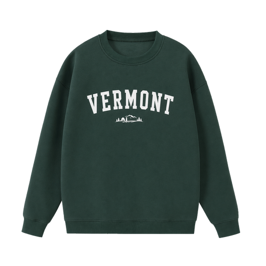 Collection 9 Vermont Essential Heavyweight Crewneck Sweatshirt - Dark Green front