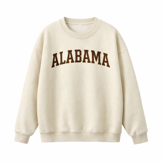 Collection 1 Alabama Essential Heavyweight Crewneck Sweatshirt - Cream front