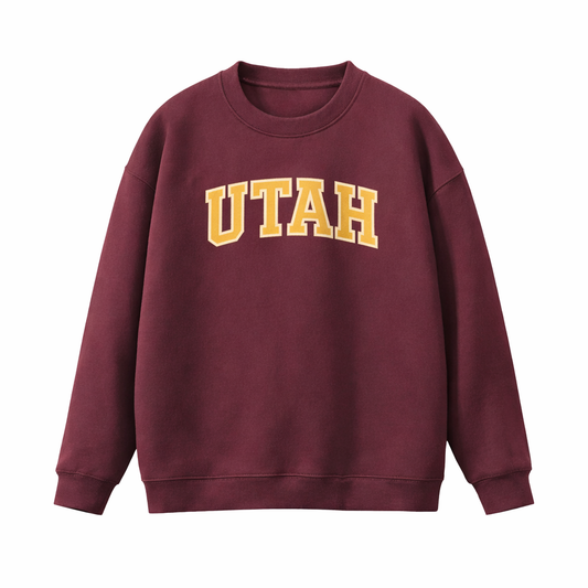 Collection 1 Utah Essential Heavyweight Crewneck Sweatshirt - Dull Red front