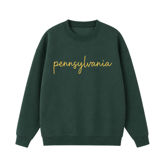 Collection 3 Pennsylvania Essential Heavyweight Crewneck Sweatshirt - Dark Green front