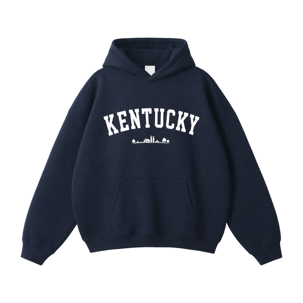 Collection 9 Kentucky Oversize Fleeced Hoodie - Navy Blue front
