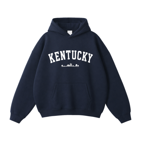 Collection 9 Kentucky Oversize Fleeced Hoodie - Navy Blue front