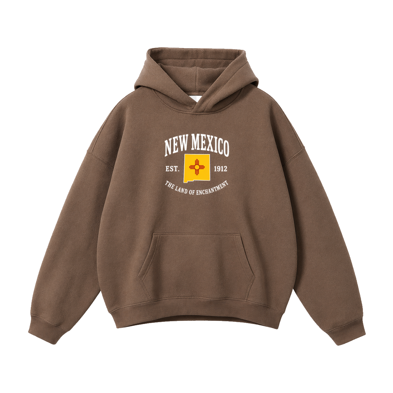 Collection 8 New Mexico Oversize Fleeced Hoodie - Brown front