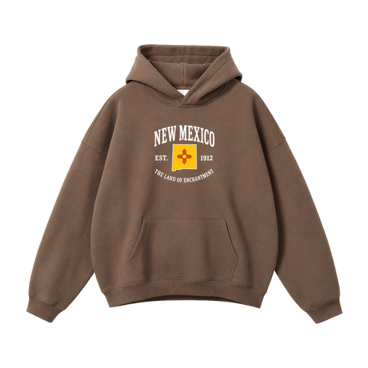 Collection 8 New Mexico Oversize Fleeced Hoodie - Brown front