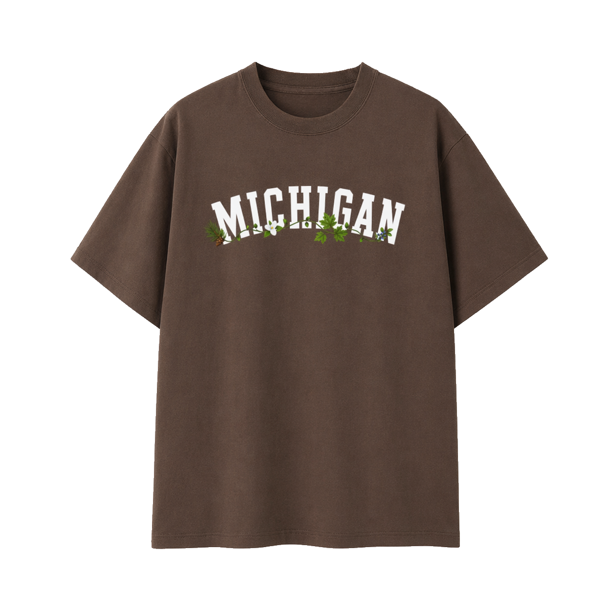 Collection 10 Michigan Essential Cotton T-Shirt - Coffee front