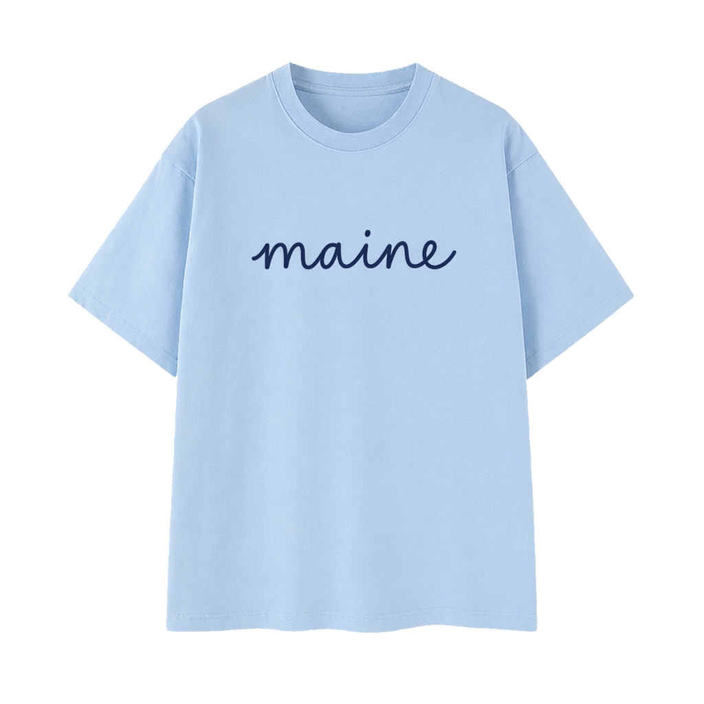 Collection 3 Maine Essential Cotton T-Shirt - Light Blue front