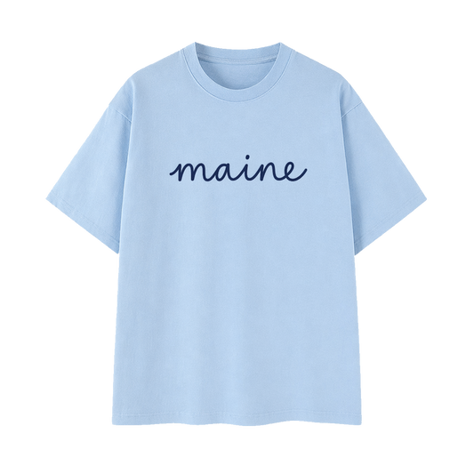 Collection 3 Maine Essential Cotton T-Shirt - Light Blue front