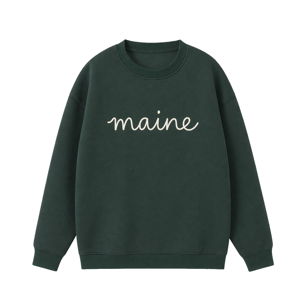 Collection 3 Maine Essential Heavyweight Crewneck Sweatshirt - Dark Green front