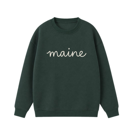 Collection 3 Maine Essential Heavyweight Crewneck Sweatshirt - Dark Green front