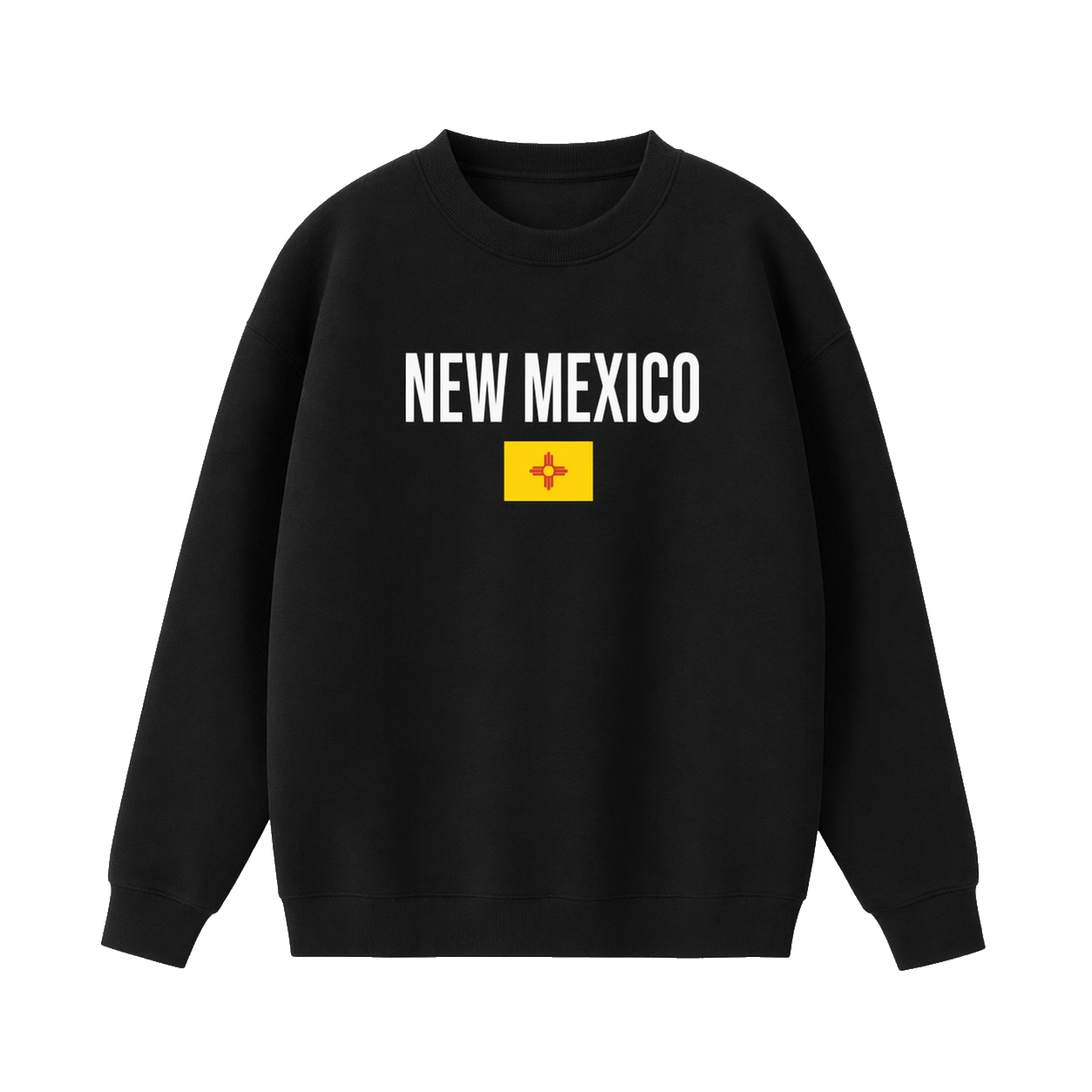 Collection 7 New Mexico Essential Heavyweight Crewneck Sweatshirt - Black front