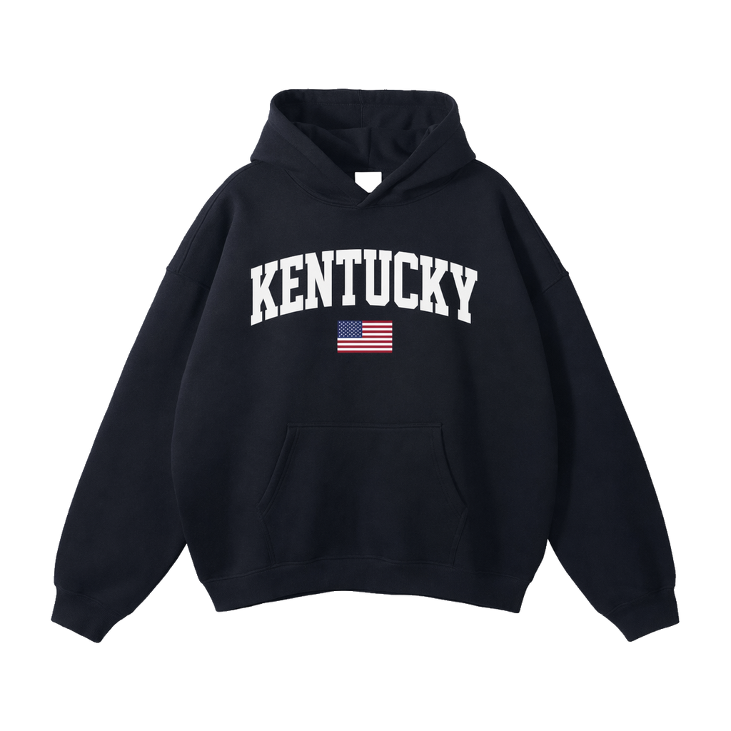 Collection 2 Kentucky Oversize Fleeced Hoodie - Black front