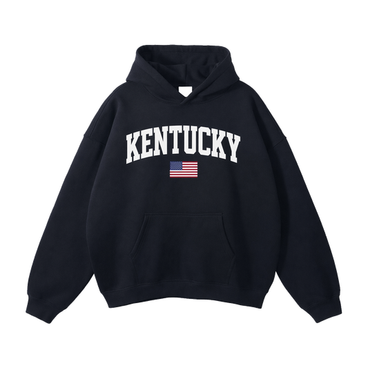 Collection 2 Kentucky Oversize Fleeced Hoodie - Black front