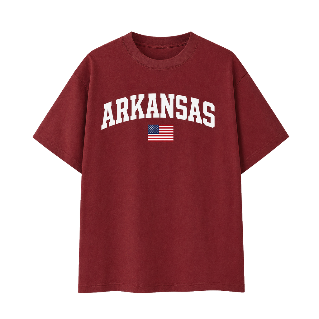 Collection 2 Arkansas Essential Cotton T-Shirt - Wine Gray front