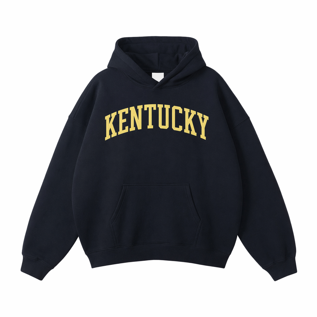 Collection 1 Kentucky Oversize Fleeced Hoodie - Black front