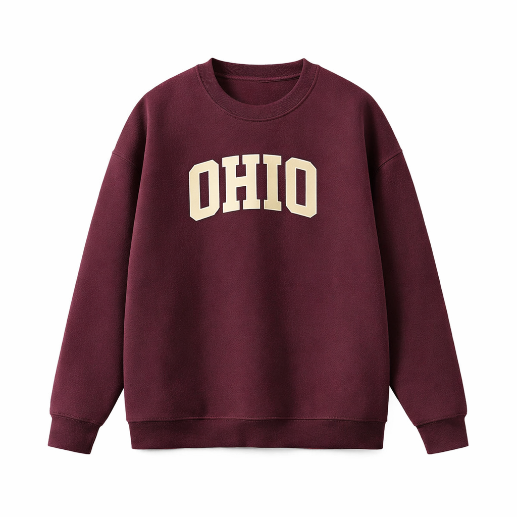 Collection 1 Ohio Essential Heavyweight Crewneck Sweatshirt - Dull Red front