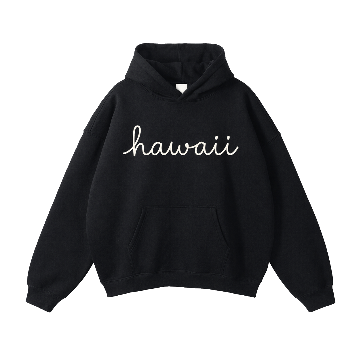 Collection 3 Hawaii Oversize Fleeced Hoodie - Black front