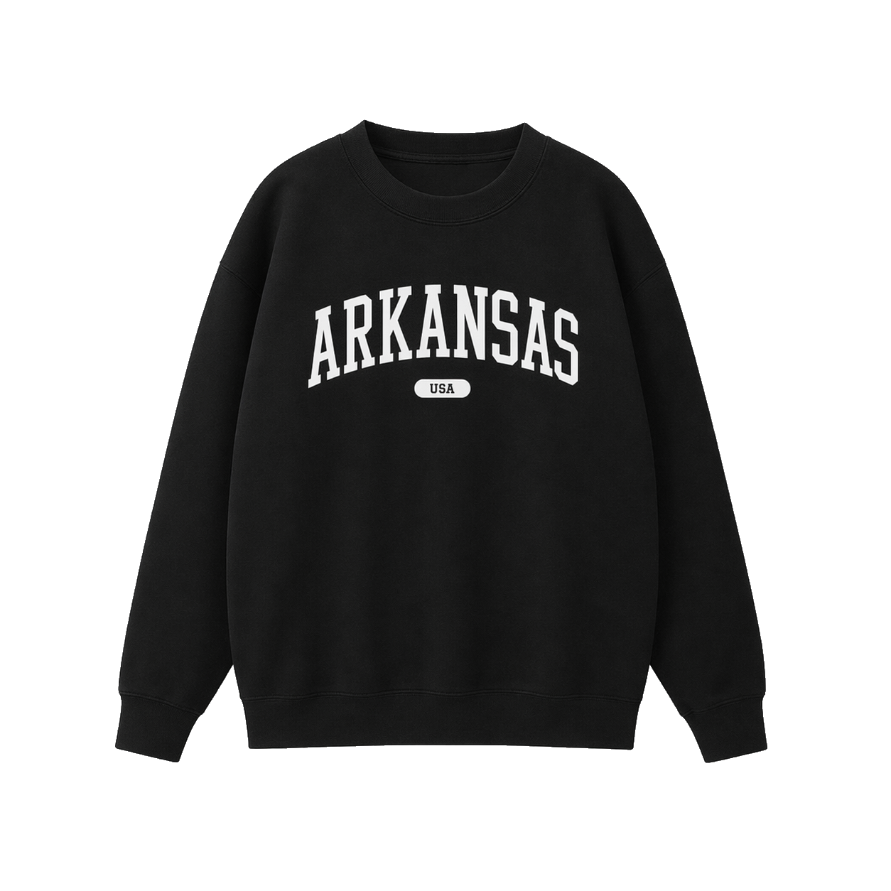 Collection 4 Arkansas Essential Heavyweight Crewneck Sweatshirt - Black front