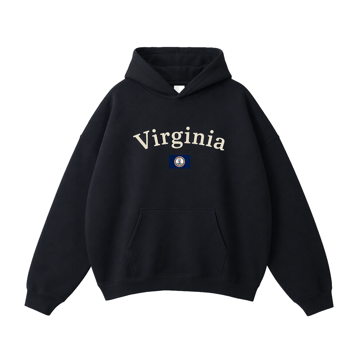 Collection 6 Virginia Oversize Fleeced Hoodie - Black front