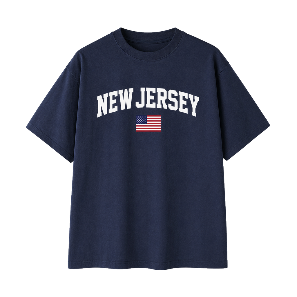 Collection 2 New Jersey Essential Cotton T-Shirt - Navy Blue front