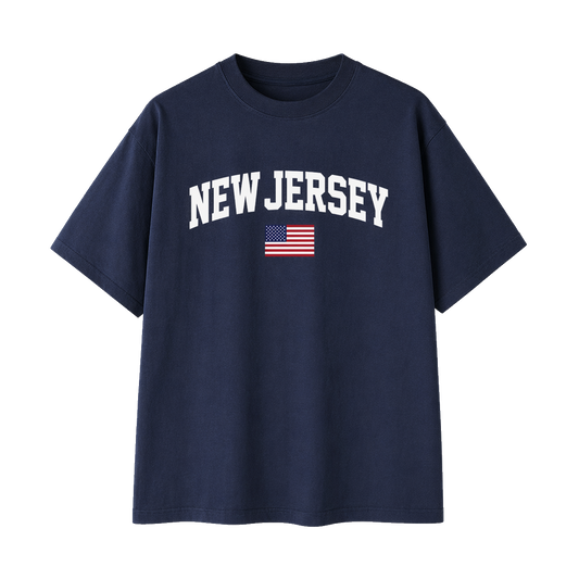 Collection 2 New Jersey Essential Cotton T-Shirt - Navy Blue front