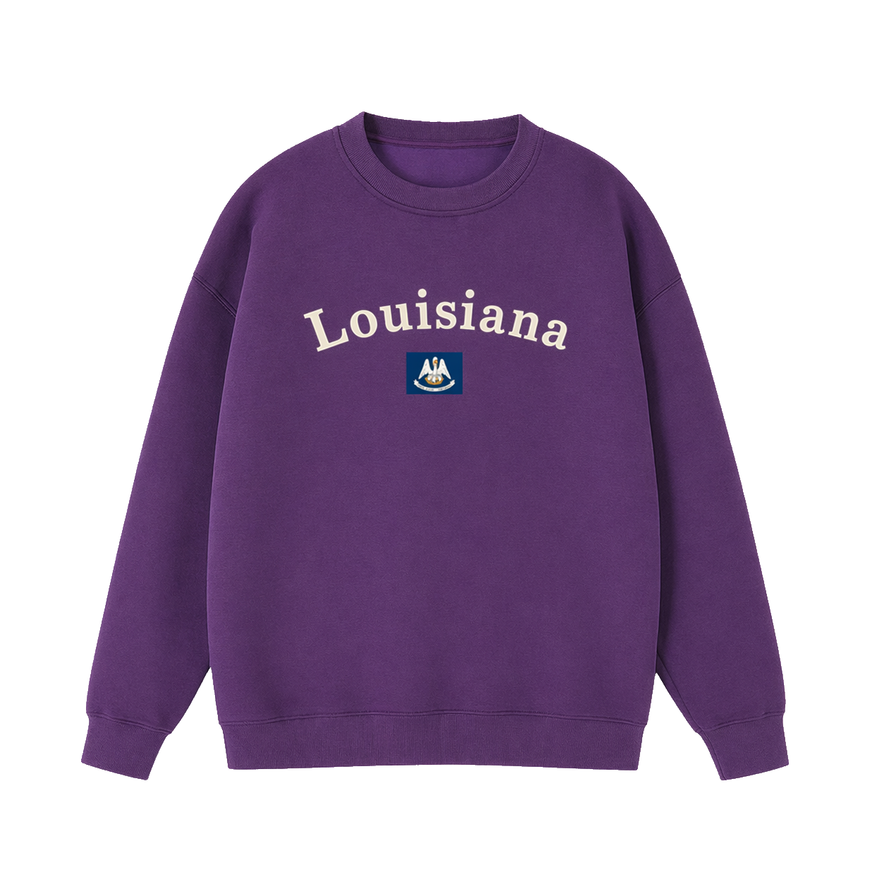 Collection 6 Louisiana Essential Heavyweight Crewneck Sweatshirt - Purple front
