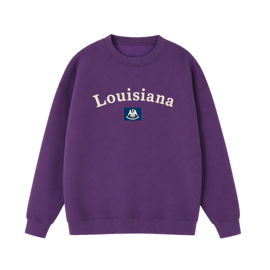 Collection 6 Louisiana Essential Heavyweight Crewneck Sweatshirt - Purple front