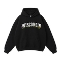 Collection 10 Wisconsin Oversize Fleeced Hoodie - Black front