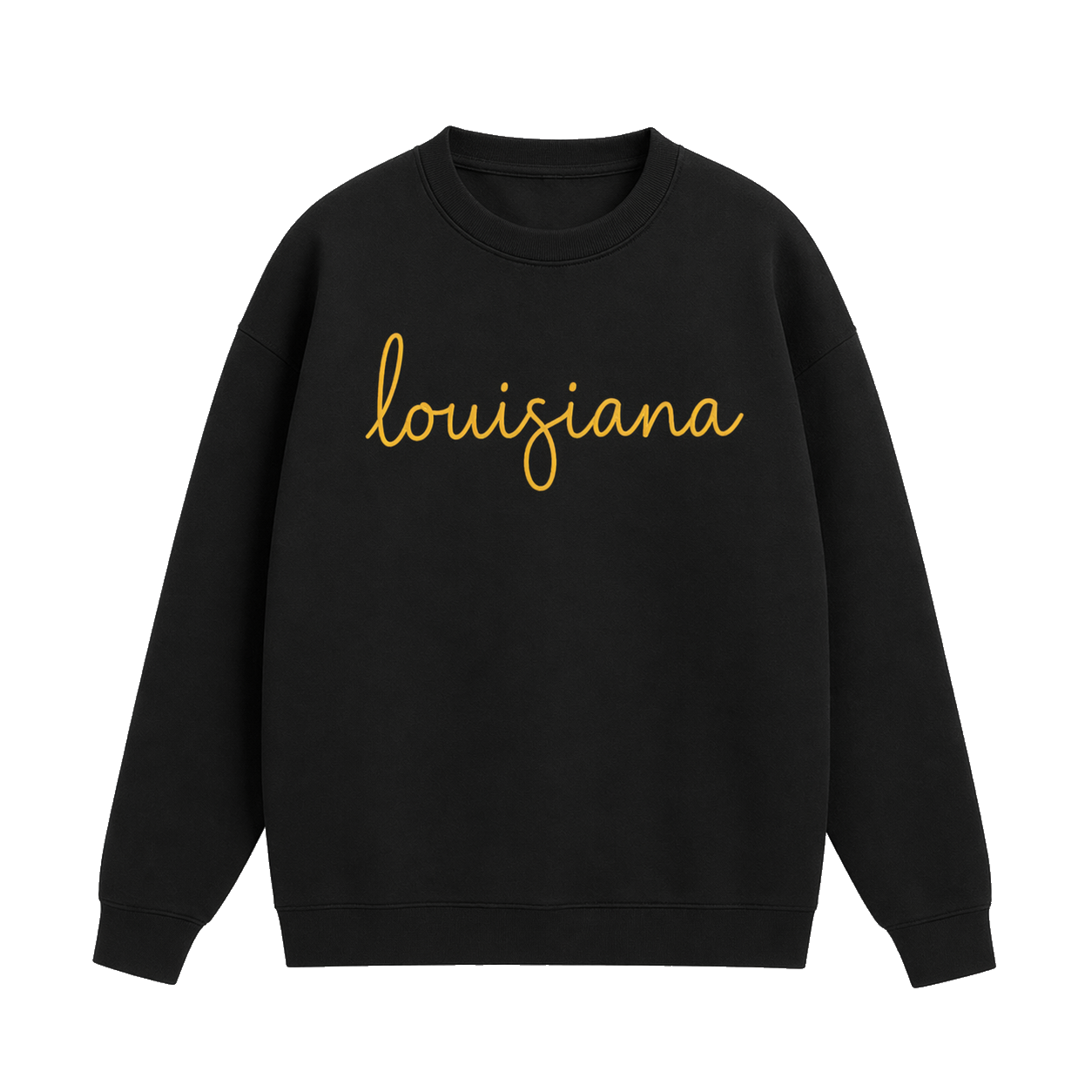 Collection 3 Louisiana Essential Heavyweight Crewneck Sweatshirt - Black front