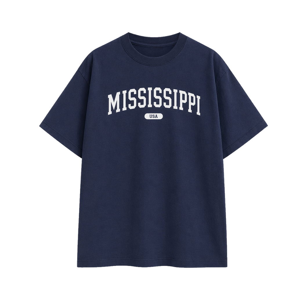Collection 4 Mississippi Essential Cotton T-Shirt - Navy Blue front