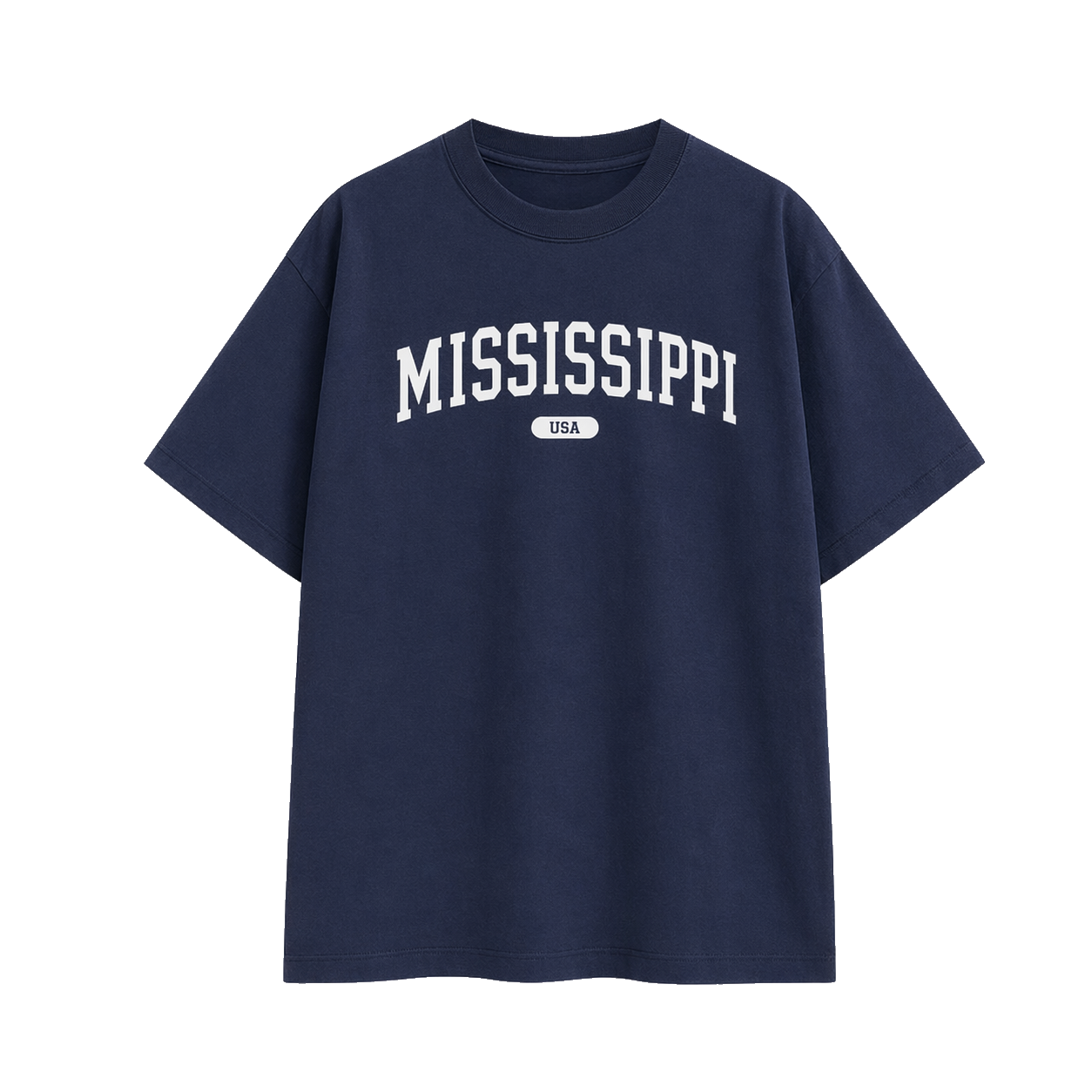 Collection 4 Mississippi Essential Cotton T-Shirt - Navy Blue front